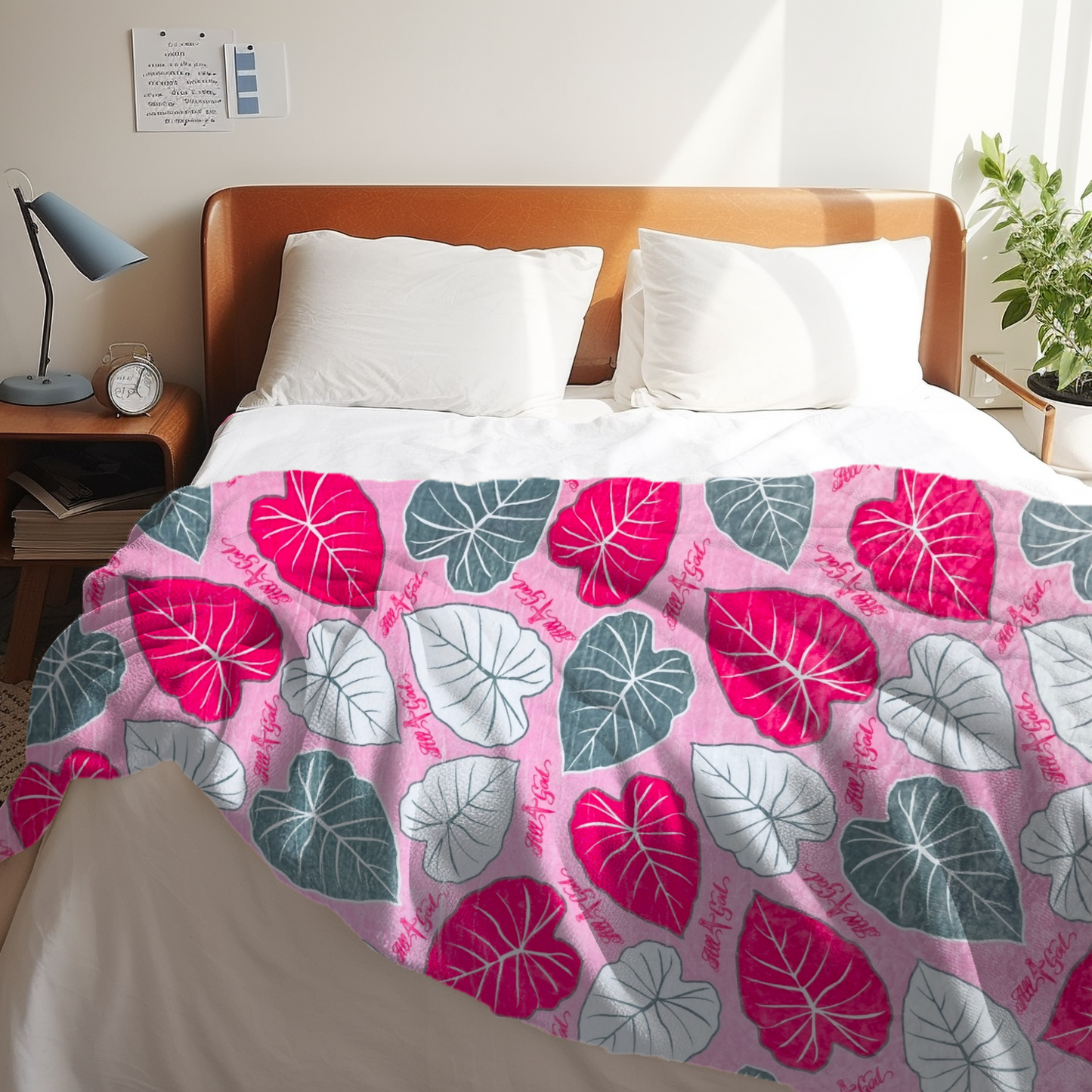 Pink Kalo Double-Sided Blanket