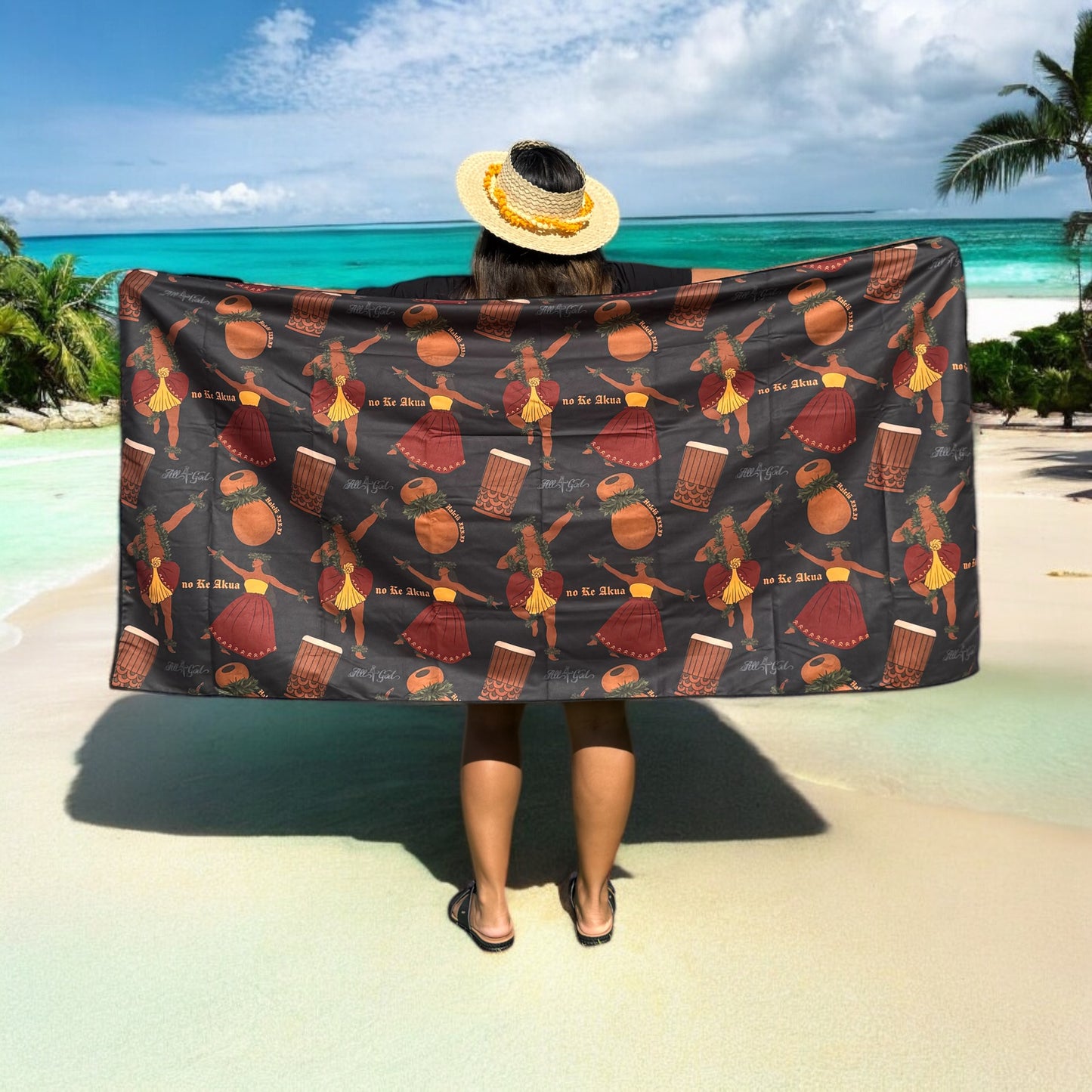 Hula Kahiko Microfiber Suede Jumbo Beach Towel