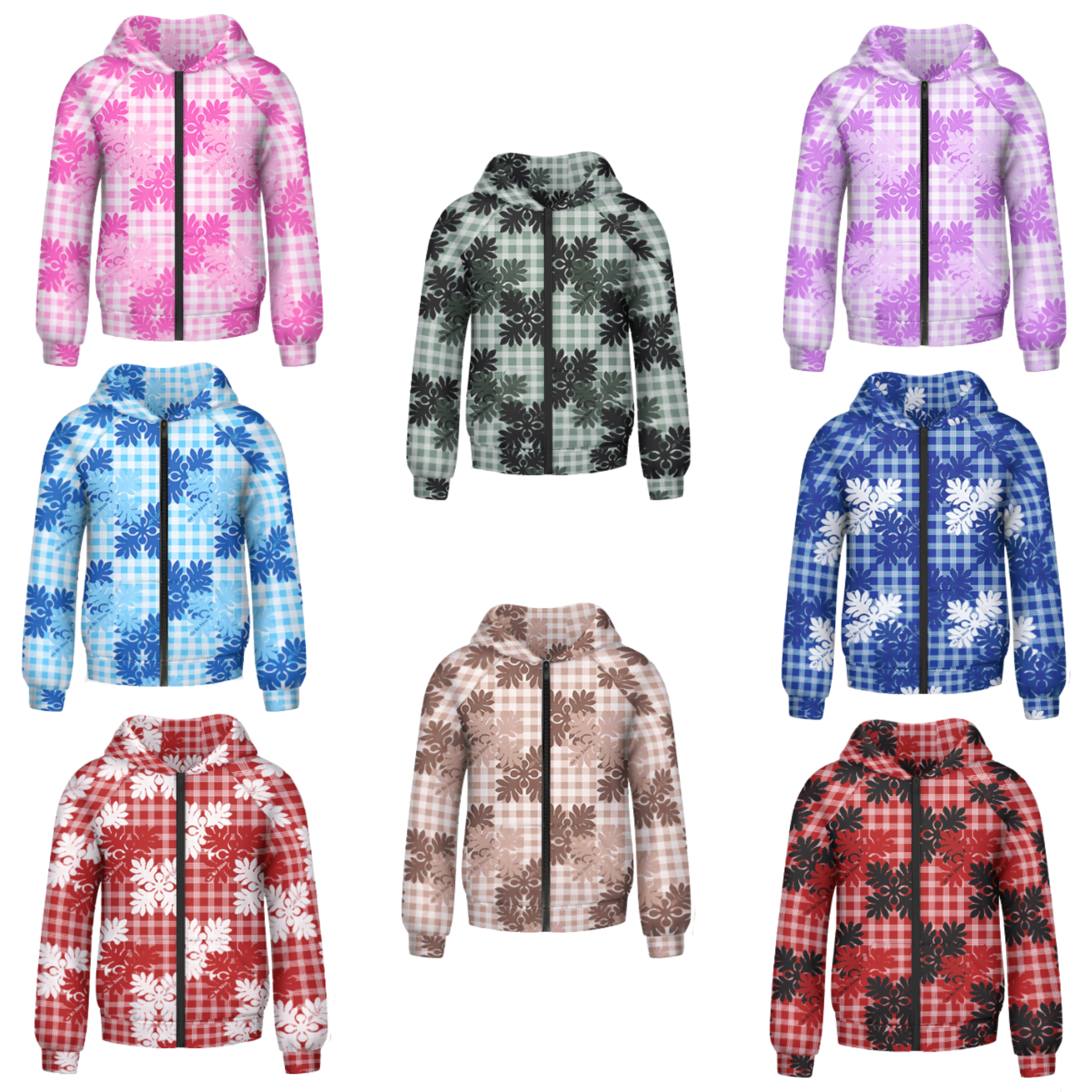 PRE-ORDER ONLY! Ulu Palaka Oversized Zippered Jacket with Hood