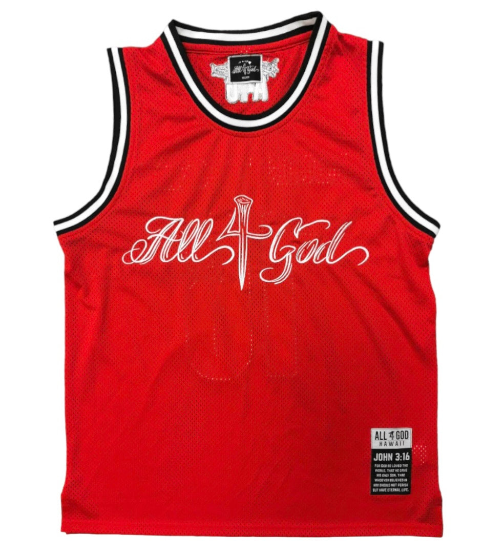 John 3:16 Red Mesh Jersey