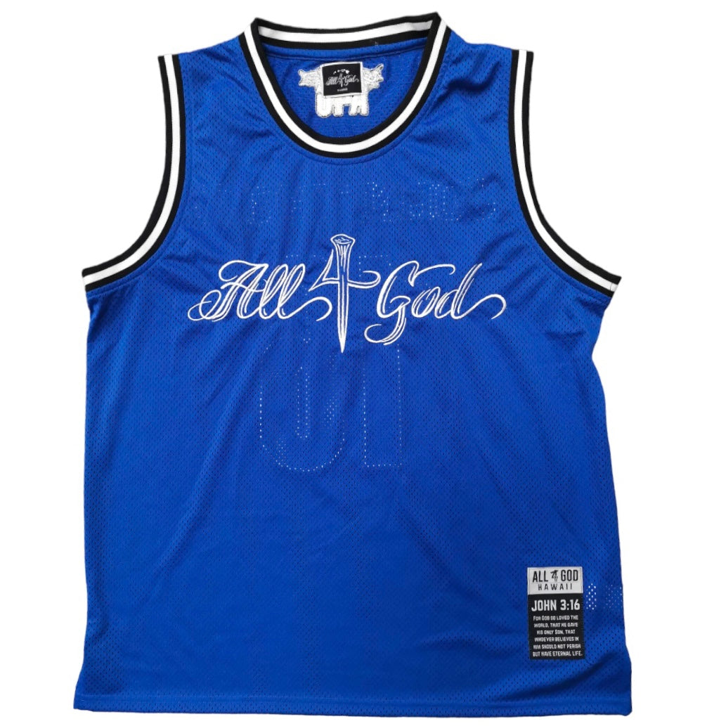 John 3:16 Blue Mesh Jersey