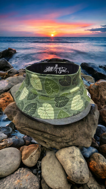 "Enhance Your Fashion Statement: Discover the Versatile Elegance of Reversible Puka Papale (Topless Bucket Style) Hats in Mesmerizing Kalo Design"